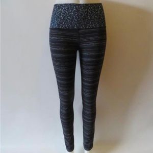 Lululemon BLACK MULTI-COLORS STRIPED LEGGINGS SZ 6